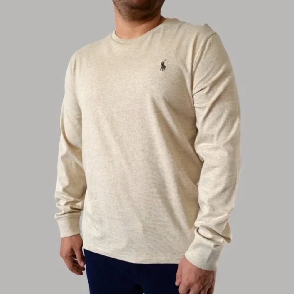 Polo by Ralph Lauren Men's Beige Long Sleeve Tee